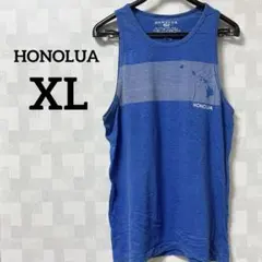 大特価❗️HONOLUA 【XL】ブルータンクトップ ロゴ ボーダー 青白