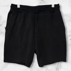 希少 ショートパンツ【L】 黒 ブラック スウェット 短パン 海外 カジュアル