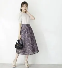 proportionbodydressing チェーン刺繍フラワースカート