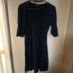 Kathy Park Lane 黒 ひざ丈ワンピース 半袖