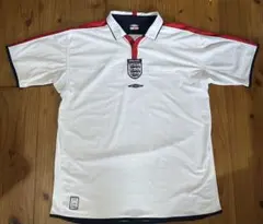 【希少デザイン】アンブロxイングランド代表 ボーダーポロシャツ M 希少デザイン】アンブロxイングランド代表 ボーダーポロシャツ M