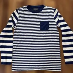 s*y様 BEAMS ブルーホワイトストライプ ボーダー長袖カットソー S