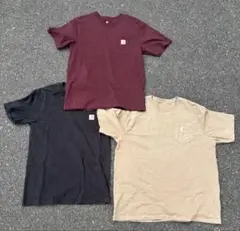 carhartt 3枚セット 黒 バーガンディ ベージュ