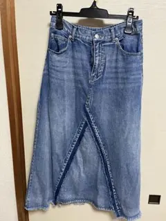 デニムロングスカート フロントスリット　シュガースプーン