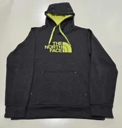 美品 ノースフェイス パーカー メンズM グレー 黄緑ロゴ