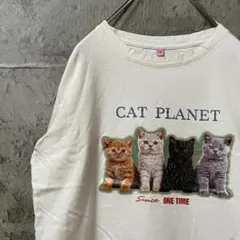 CAT PLANET 子猫 プリント かわいい アニマル Tシャツ