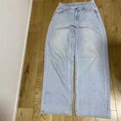 COMMERE ライトブルーデニムワイドレッグパンツ