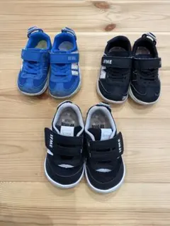 IFME 15cm スニーカー 青 黒 3足セット