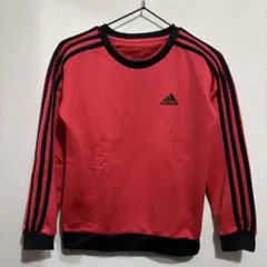 adidas 赤 トレーナー 3本ライン 長袖