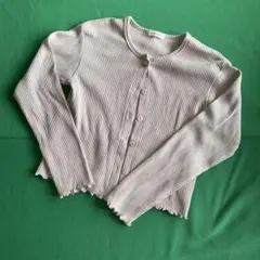 ベージュ　長袖カーディガン