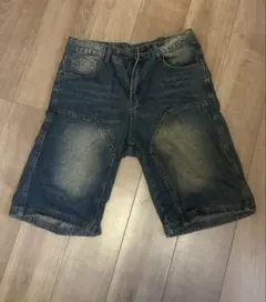 デニムショートパンツ ダークブルー 4ポケット