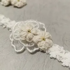 初節句 赤ちゃん　髪飾り　お食い初め　 花　ベビーヘアバンド　ひなまつり　753