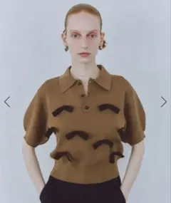 ADAM ET ROPE FEMME リボンポロニット 半袖 ADAM ET ROPE FEMME リボンポロニット 半袖 - メルカリ