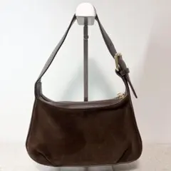 美品★ビューティー＆ユース スエード ムーン ワイドベルト ワンショルダーバッグ