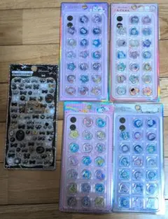 正規品　おはじきシール　ジュエルプチドロップ　黒　5枚セット