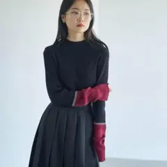 新品 LEPSIM レプシィム 12ゲージ 袖配色 プルオーバー ブラック