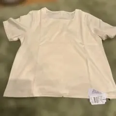 吸水速乾UVカットプロズヴェール　スクエアネックTシャツ　アイボリーのサムネイル