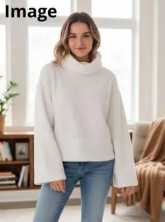 レディース◇favoriファヴォリタートルネックボアプルオーバー　オフホワイト