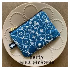 【2303】party♡ミナペルホネン♡四角いミニポーチ