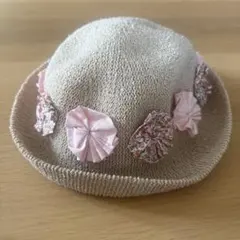 branshes キッズ 麦わら帽子 48cm 花柄モチーフ