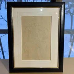 西村計雄画伯 花風 0号 美術画 沖縄の踊り 1枚の繪 額縁付き サイン
