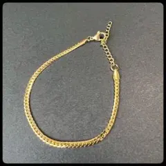 ゴールド チェーンブレスレット アジャスター付き　スネーク　新品　シンプル