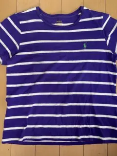 Polo Ralph Lauren 紫白ストライプ Tシャツ XL