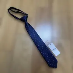 新品未使用☆コムサ イズム　紺色　ドット柄ネクタイL