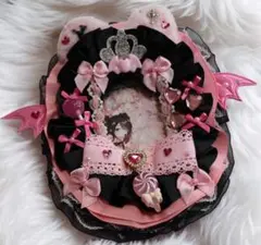 B8 トレカ デコ 硬質 カード ケース 猫耳 ピンク 黒 アメ デビル