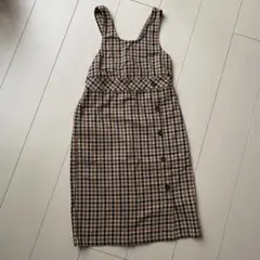 GU タイトワンピース　チェックワンピース　150