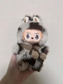 zimomo labubu チョコレートアライグマ ぬいぐるみ キーホルダー付き