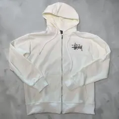 STUSSY アメリカ製 ジップアップパーカー ホワイト　XL