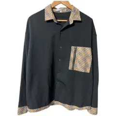 INTER FACTORY チェック切替 ジップポケット シャツ L モード