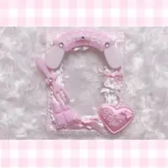 ♥ホイップデコ トレカケースデコ 硬質ケース 量産型 白 ピンク♥