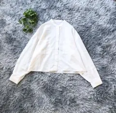 ROPE PICNIC【38/M】アイボリー バンドカラー ブラウス 春 上品