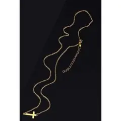 クロスペンダントネックレス,ステンレス,十字架,金色,ゴールド,約40cm