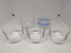 [洗浄済] ガラス製 グラス 湯呑 5客セット