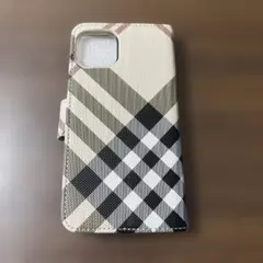 チェック柄 iPhone15用手帳型ケース