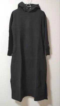 Champion パーカーロングワンピース 長袖 M ブラック 黒