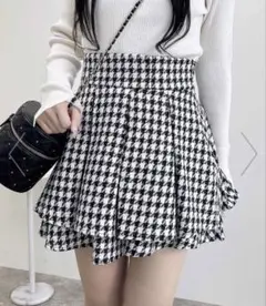 INGNI ツイードタックミニフレアスカート 千鳥柄