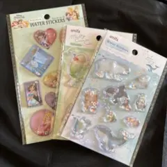 セリア　ウォーターシール　amifa クリームソーダ　アクアリウム　プリンセス