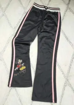 ❤ディズニー♡ミッキー❤ジャージ/ロング パンツ❤黒☓ピンク♡レトロ♡130