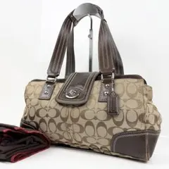 美品】 COACH コーチ ハンプトンズ キャリーオール 13975 シルバー