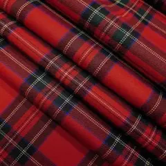 ウール100％ タータンチェック 2m 赤