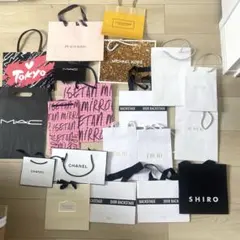 ショップ袋セット、紙袋、20枚 CHANEL, Dior, MAC、RMK等
