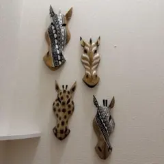 木彫り アフリカンマスク 壁掛け 3点セット - メルカリ