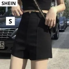SHEIN Honeyspot 無地柄 ハイウエスト ジップバックショートパンツ