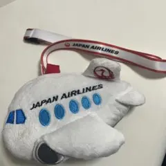 JAL 飛行機型 パスケース ネックストラップ付き 未使用
