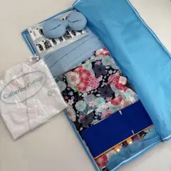 美品　キャサリンコテージ袴150 着崩れ対策済み　肌襦袢付き　水色袴　古典柄