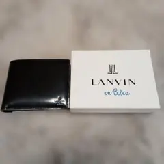 【美品】LANVIN 二つ折り財布 黒 箱付きのサムネイル